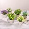 Set of 6 Potted Artificial Flowers Arrangement, Fake Flowers with Vases Faux Flowers in Pot for Centerpiece Table Decorations Spring Decor for Home Office Desktop